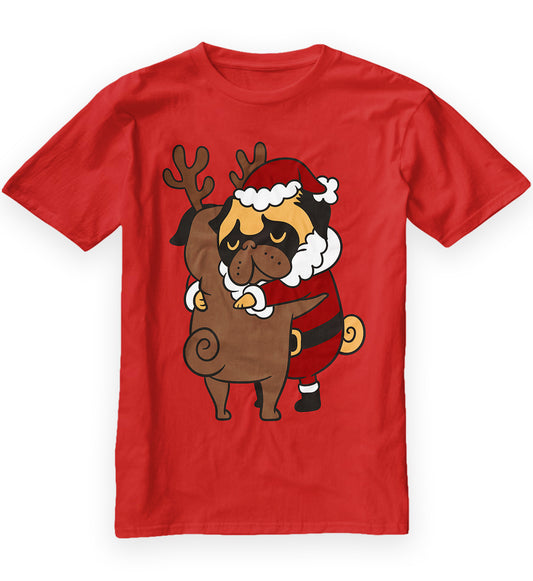 Pug Hugs Christmas T-Shirt