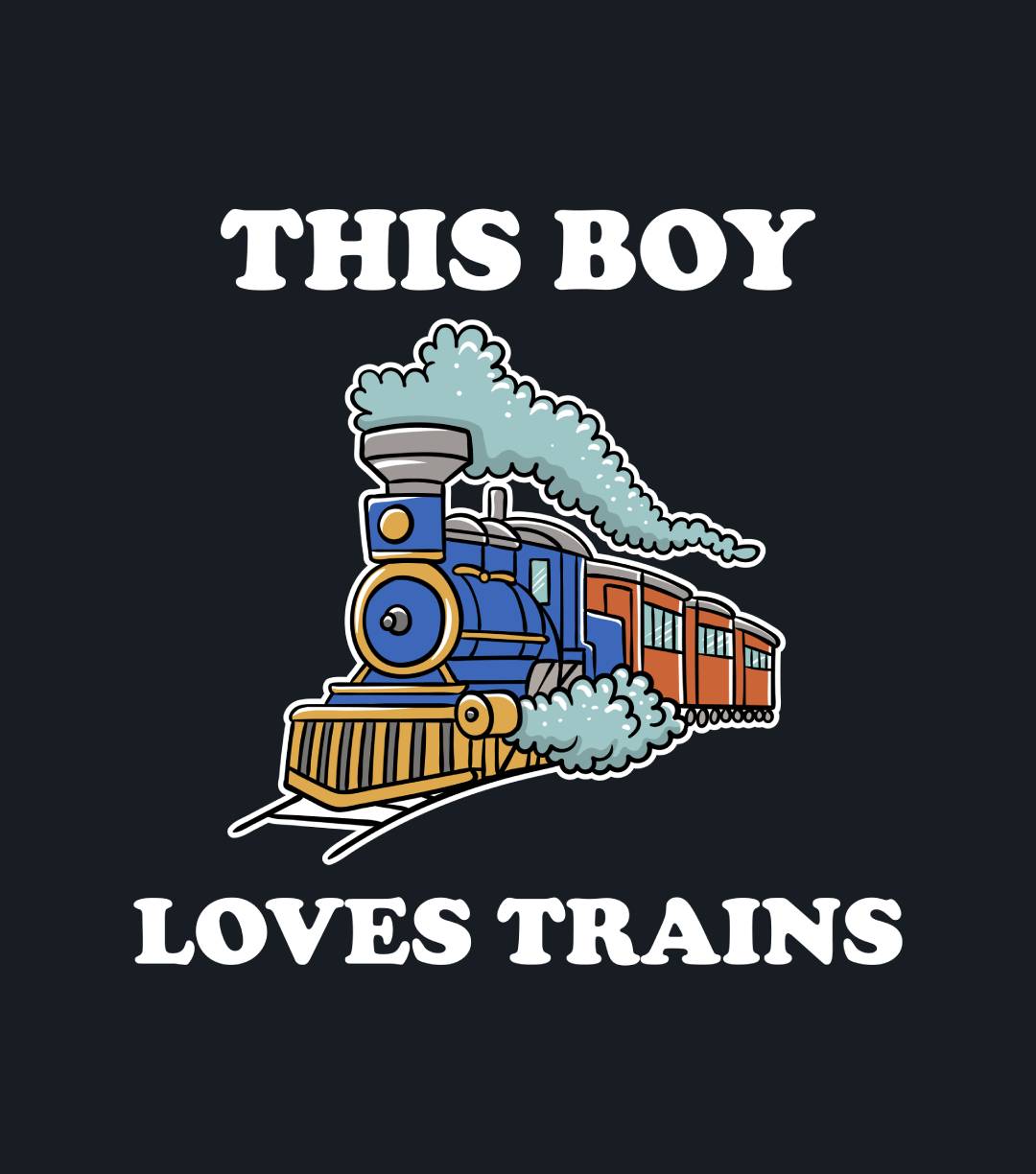 This Boy Loves Trains Trainspotter Engine Wagon Lover Youth Shirt